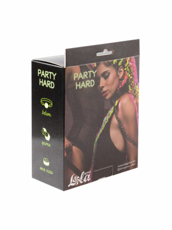 Стильный черный ошейник на поводке с длинной цепочкой Party Hard Wild