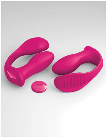 Водонепроницаемый вибростимулятор для двоих из нежного силикон 3Some Double Ecstasy