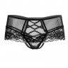 Черные трусики из кружева и лент с доступом к интимной зоне Cheryl