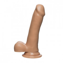 Гладкий фаллос с мошонкой и присоской Doc Johnson