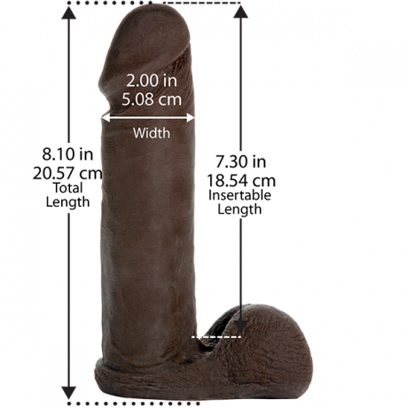 Темнокожий фаллоимитатор-насадка из UR3 8in