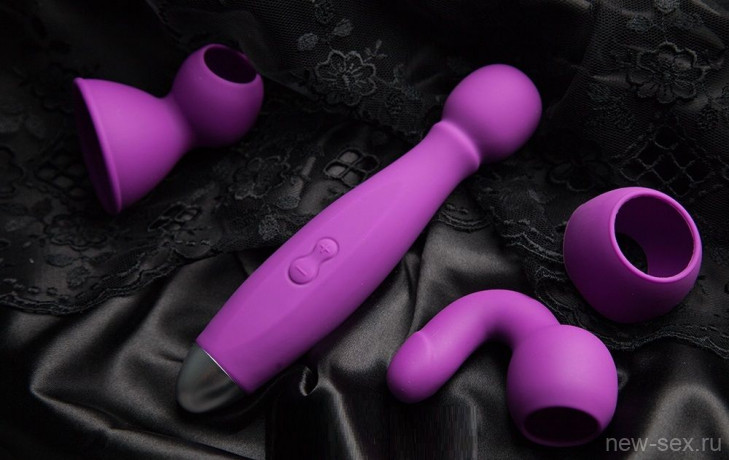 Многофункциональный вибростимулятор с тремя съемными насадками Bowling