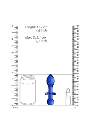Анальный стимулятор с удобной ручкой из боросиликатного стекла Chrystalino Rocker