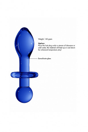 Анальный стимулятор с удобной ручкой из боросиликатного стекла Chrystalino Rocker