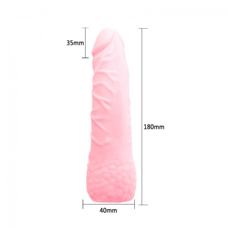 Реалистичная насадка на пенис с закрытой головкой плюс 3,5 см Baile