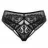 Черные трусики из изысканного кружева с интимным доступом Magali