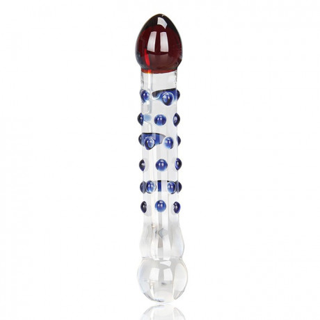 Двуглавый фаллос из стекла PLEASURE DOTS