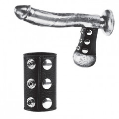 Широкий болстретчер из черной экокожи 8 см