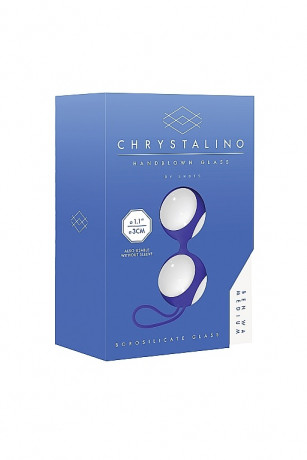 Вагинальные шарики из стекла в оправе из медицинского силикона Chrystalino Ben Wa Medium