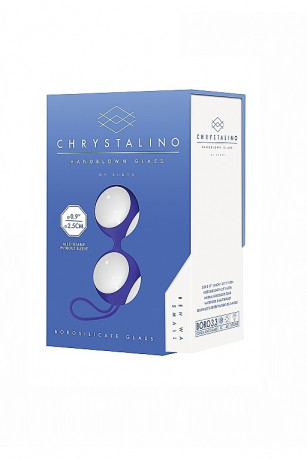 Вагинальные шарики из стекла в оправе из медицинского силикона Chrystalino Ben Wa Medium