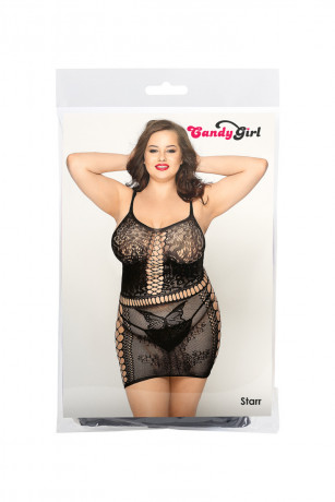 Эластичное бесшовное мини-платье из сетки с сочетанием различных плетений Starr