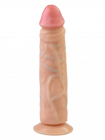 Вибромассажер в реалистичных очертаниях с присоской и пультом