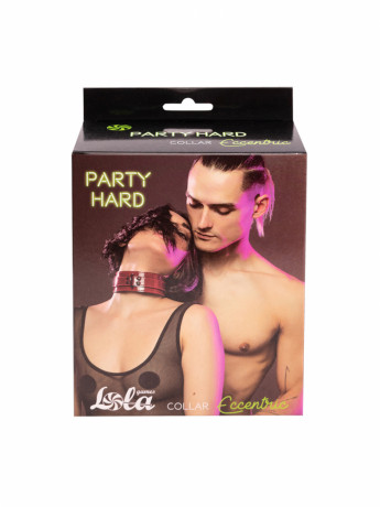 Стильный бордовый БДСМ ошейник с регулируемым ремешком Party Hard Eccentric