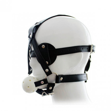 Сбруя на лицо с шорами на глаза и кляпом