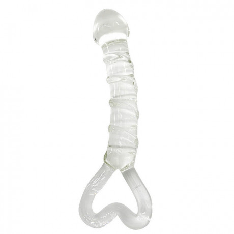 Стеклянный фаллос с крупной головкой ручной работы