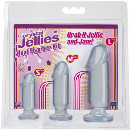 Набор анальных фаллосов разного размера Crystal Jellies - Anal Starter Kit