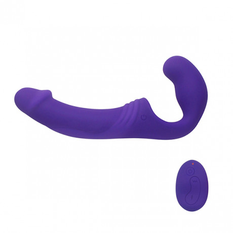 Вагинальный страпон без ремней с пультом управления