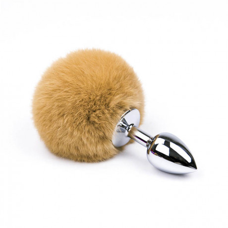 Анальная пробка с заячьим пушистым хвостиком
