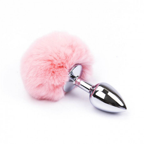 Анальная пробка с заячьим пушистым хвостиком