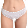 Эротические белые трусики с жемчужной нитью и интимным доступом Joan