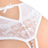 Эротические белые трусики с жемчужной нитью и интимным доступом Joan