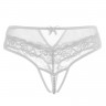 Эротические белые трусики с жемчужной нитью и интимным доступом Joan