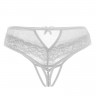 Эротические белые трусики с жемчужной нитью и интимным доступом Joan