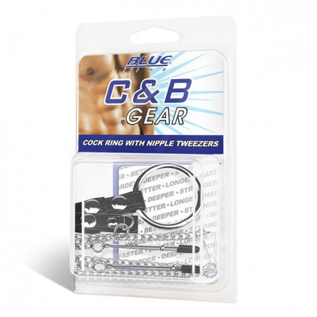 Кольцо на член с зажимами для сосков