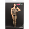Бесшовный комбинезон из сетки c имитацией боди и чулок Angelle