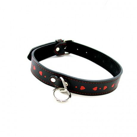 Сексуальный тонкий ошейник "Сердца"