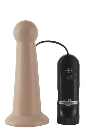 Телесная анальная пробка с вибрацией