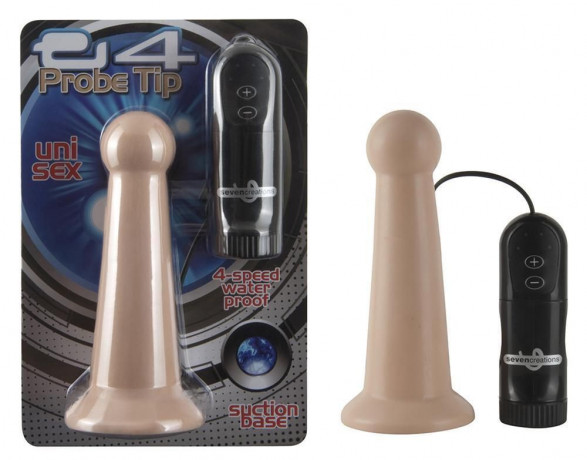 Телесная анальная пробка с вибрацией