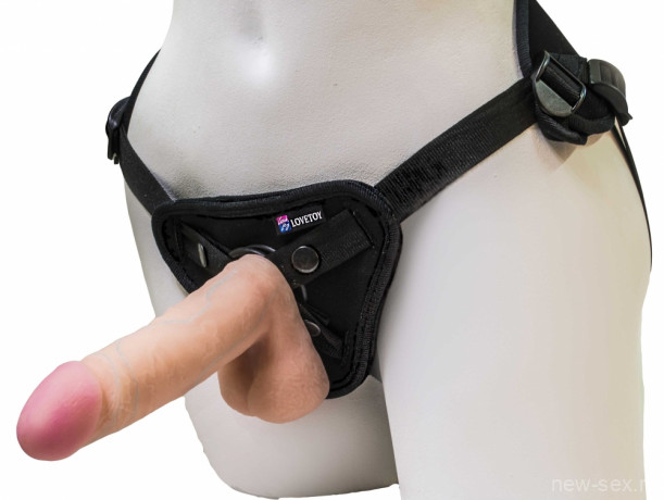 Страпон UNI strap 6 Harness с двумя насадками