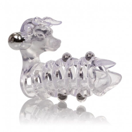 Утолщающая вибронасадка с клиторальным кроликом EL TORO