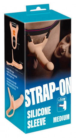 Силиконовый полый страпон на ремнях для мужчин Silicone Strap-on +5 см
