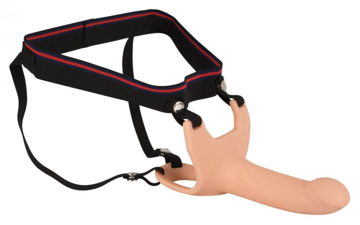 Силиконовый полый страпон на ремнях для мужчин Silicone Strap-on +5 см