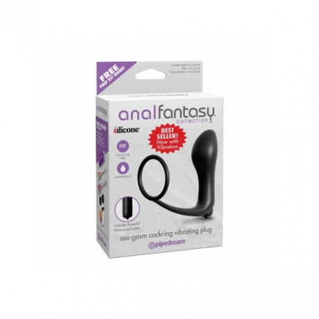 Анальная вибропробка с эрекционным кольцом Ass-Gasm Cockring Vibrating Plug