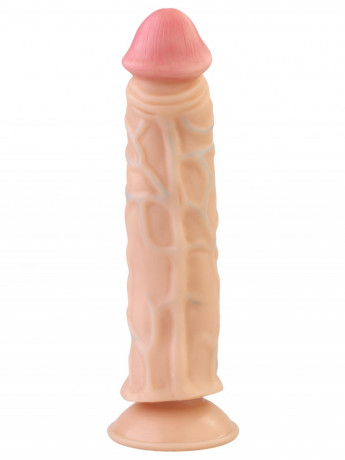 Телесный вибратор с присоской и на пульте управления номер 9 DD