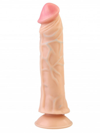 Телесный вибратор с присоской и на пульте управления номер 9 DD