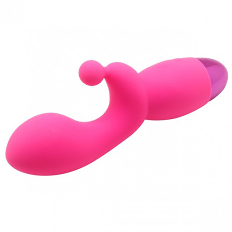 Яркий силиконовый вибратор оригинальной формы для стимуляции точки G и клитора Rechargeable Kiss