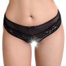 Эротические черные трусики с жемчужной нитью в промежности Joan