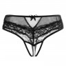 Эротические черные трусики с жемчужной нитью в промежности Joan