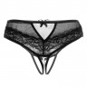 Эротические черные трусики с жемчужной нитью в промежности Joan