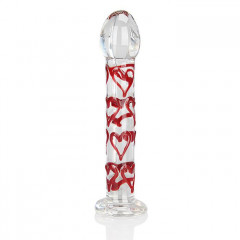Стеклянный фаллоимитатор с сердцами HEART'S DREAM