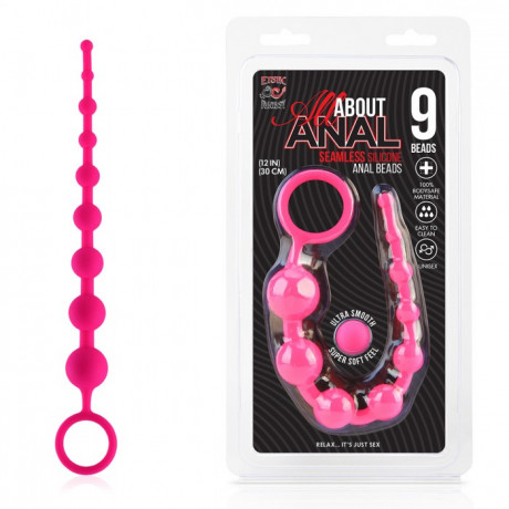 Анальные бусы из силикона класса люкс 9 шариков