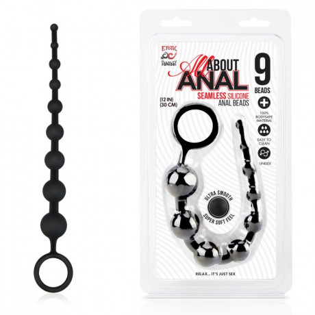 Анальные бусы из силикона класса люкс 9 шариков