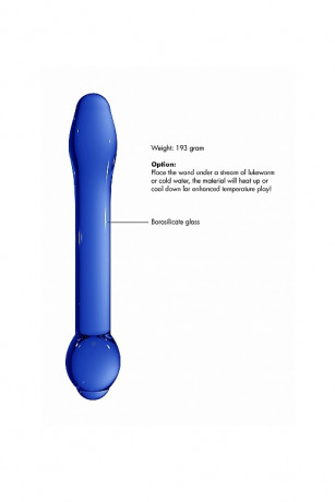 Двойной универсальный стимулятор из стекла с ярко выраженной головкой Chrystalino Treasure