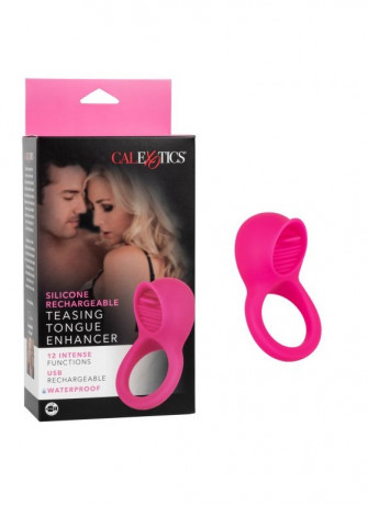 Перезарежаемое эрекционное кольцо Silicone Rechargeable Teasing Tongue Enhancer