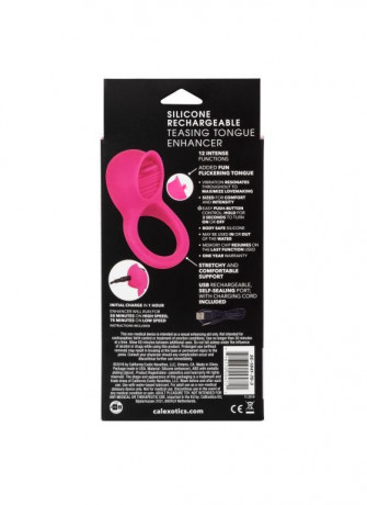 Перезарежаемое эрекционное кольцо Silicone Rechargeable Teasing Tongue Enhancer