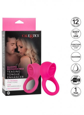 Перезарежаемое эрекционное кольцо Silicone Rechargeable Teasing Tongue Enhancer